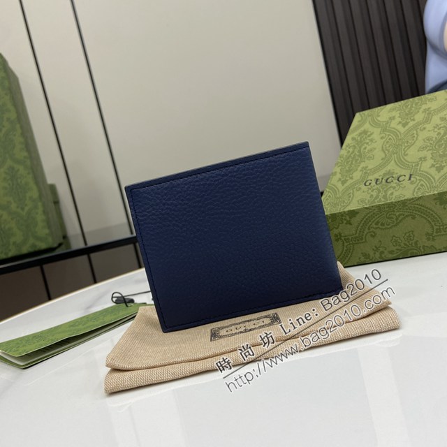 Gucci專櫃古馳最新款Gucci標識雙折錢包男士短夾錢包 jh2489型號：771153